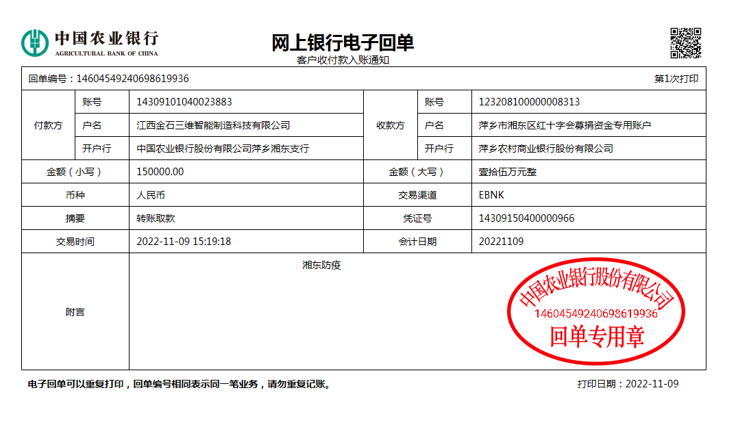 同心戰疫|共克時艱 金石三維向湘東抗疫捐贈15萬元